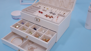 CLEAN Jewelry Box with Lock - Multi Layer Organizer for Watch Necklace Earrings Ring Bracelet Storage Case