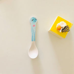 Baby Spoon Learn to Eat Training Feeding Bamboo Fiber Tableware For Home Kindergarten Baby Cartoon Child Baby Spoon