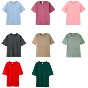 Solid Color Pure Cotton T-Shirt for Men and Women