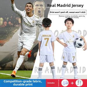 Customized Ronaldo Madrid Football Uniform Childrens Dry Fit Training Set