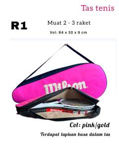Tas tenis single muat 2bh raket bahan tebal lapis busa padat