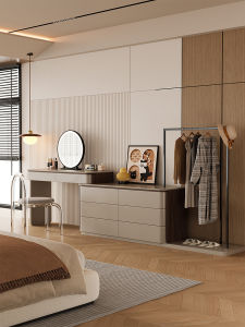 Multifunctional Dresser and Clothes Rack Storage Solid Wood