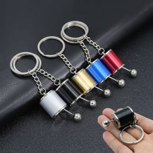 1pcs Metal Keyring Creative Car Shifter Keychain Six-Speed Gear Stick Knob Gearbox Model Key Antistress Adults New Fidget Toys