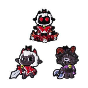 Cult of the Lamb Enamel Pins Custom Black Lamb GameBrooches Lapel Badges Clothes Animal Jewelry Gift for Kids Friends