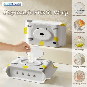 JustLiving 100Pcs Reusable Bowl Covers Food Cover Stretch Edging Stretchable Plastic Wrap Elastic Storage Wraps for Storage Containers Disposable Food Grade Wrap Dispenser Plate Covers for Freshness