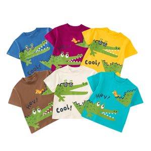 be top | Cartoon Crocodile Short Sleeve Tee Loose