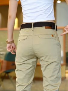 Quần Jeans Nam Cao Cấp Mùa Xuân Thu Mới Quần Dài Ống Thẳng Chất Liệu Cotton Màu Kaki Thường Ngày Quần Jeans Nam Trung Niên