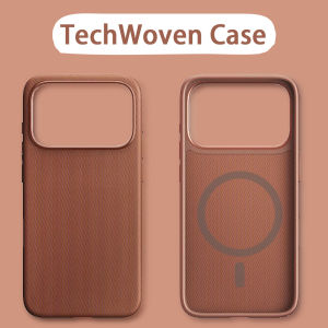Luxury Tech Woven Magnetic Adsorption Case for iPhone 13 14 15 16 17 Pro Max Air TechWoven for Magsafe Wireless Charge Cover