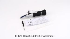 0-32% Brix Refractometer มือถือเครื่องวัดน้ำตาลผลไม้เครื่องทดสอบน้ำผลไม้ ATC