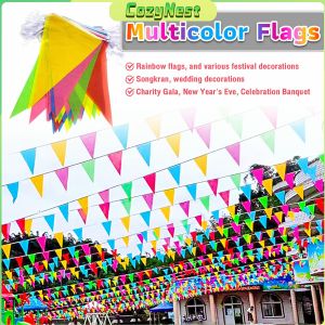 C.N. 50 Meter Multicolor Decorative Flag Bunting Triangle Flags Birthday Party Grand Opening Decorations