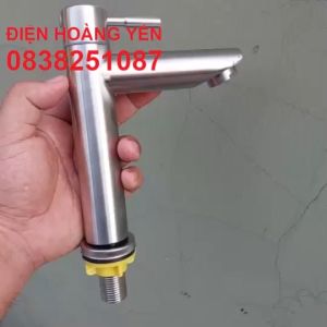 Vòi lavabo ống điếu xả lạnh chất liệu inox 304 cắm chậu