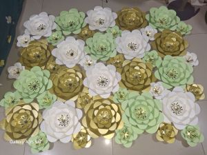 44pcs paperflowers wall backdrop decorations birthday party