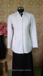 Atasan Saja Baju Blazer Atasan Pemda PDH Dinas Guru Warna Putih Polos Kode 210