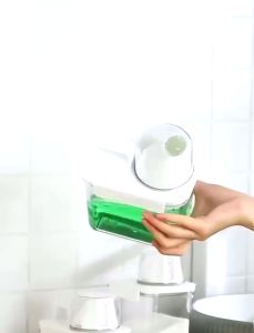 Liquid Detergent Dispenser Laundry Organizer Jar Storage Airtight Container Measuring Lid