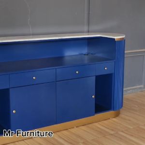 Meja Resepsionis Oval Top Marmer Putih Carrara