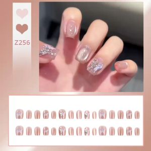 DD256 เล็บปลอม 3 มิติ ชุดเล็บปลอม อินเทรนด์ พร้อมของขวัญ 24 ชิ้น