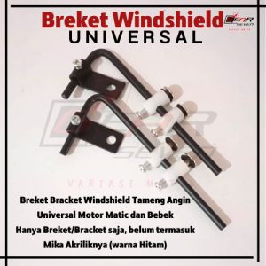 Breket Hitam Windshield Tameng Angin Universal Motor Matic dan Bebek Bracket