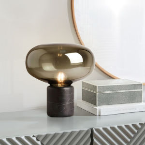 💥Dream Best🔥 Post-Modern Marble Table Lamp Glass Mushroom Study Model Room Designer Simple Modern Bedroom Bedside Lamp Table Light Lamp Adjustable Portable Charger Table Lights for Room