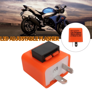 KEVANLY | 2Pin Motorcycle LED Flasher Relay Speed Adjustable Frequency of Turn Signal Blinker Indicator Flasher Relay For Motor Accessorie