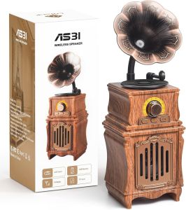 Loa Bluetooth Retro Di Động Vintage FM Radio USB TF Aux 1800MAh Pin Bluetooth 5.3 Cho Văn Phòng Tại Nhà