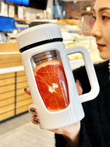 Portable Double Layered Glass Tea Brewing Cup for Women Office Use Water Drinking Cup Tea Separation Home Use  Style