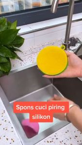 KAMJE Spons Cuci Piring Silikon Serbaguna Spon Sponge Silicone Busa Awet