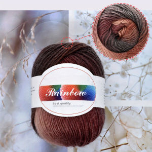 Bộ 5 Cuộn Len Cầu Vồng 50g/cuộn 140m/cuộn Thích Hợp Để Đan Móc Tay Làm Áo Len Đồ Chơi Handmade.