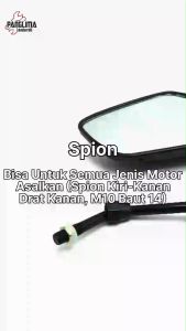 Spion Standar Model PCX Beat FI Street Pop eSP Spacy Scoopy Grand Vario Tiger Revo Lama Absolute GL Mega Pro Blade Bisa Untuk Semua Jenis Motor Honda Kanan Kiri Drat Kanan Kaca Datar Cembung Sepion Set Kanan Kiri