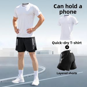BURUITE | Quick-Dry Icy Silk Mens Summer Short Sleeve and Shorts Sports Suit