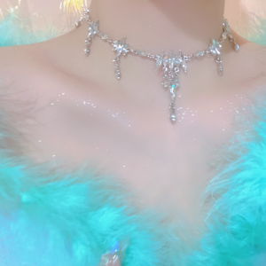 Reiko Shimizu-Fairy Temperamental Niche Style Full Rhinestone Tassel Stylish Necklace Necklace Banquet Formal Dress Accessories Women