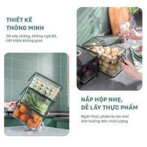 Hộp đựng thực phẩm tủ lạnh có tay cầm tiện lợi - Chất liệu cao cấp an toàn sức khỏe