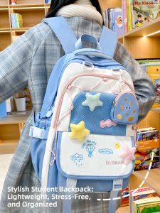 JIFANPAUL | Fashion Student Backpack Large Capacity 3-Piece Set