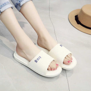 ฤดูร้อน รองเท้าแตะใส่ในบ้านในร่ม นุ่ม ก้นหนา กันลื่น คู่รักที่ทนต่อการสึกหรอตรงกับห้องน้ําอาบน้ํารองเท้าแตะเงียบผู้หญิง
