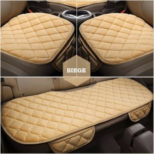 Plush Soft Car Seat Mat 3pcs/set Universal Car Seat Covers with Storage Bag Non-slip Washable Auto Interior Accessories