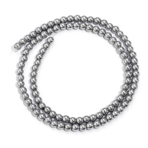 1strand Electroplated Rhodium Hematite Stone Beads 2/3/4/6/8/10mm Loose Spacer Beads For Jewelry Making DIY Necklace Bracelet