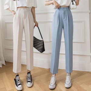 Nce【40-75Kg 】 plus saiz ins seluar suit untuk wanita gaya korea pinggang tinggi longgar seluar cropped kasual