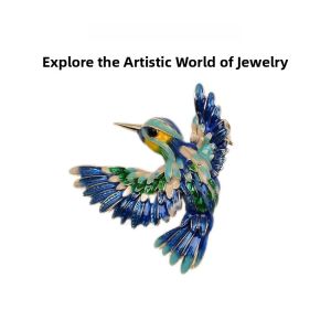 Elegant Blue Wing Bird Brooch High End Womens Fashion Unique Design Suit Coat Pin Trendy Accessory by Ai Si Ya