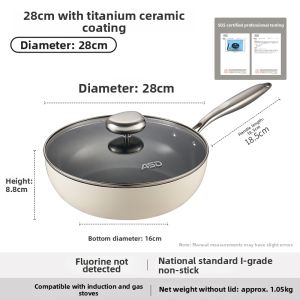 ASD | Home Use Gas & Induction Compatible Ceramic Non-stick Titanium Wok