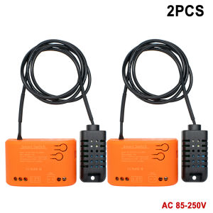 2PCS Tuya 1CH Relay With Temperature Humidity Sensor Smart Switch WiFi 7-32V 85-250V RF433 Alexa Alice Compatibl