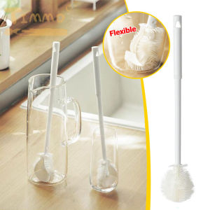 1/2Pcs Long Handle Flexible Brush with Large Silicone Brush Head Milk Bottle Washing Brushes Cup Cleaning Brush Kitchen Cleaning Tool
