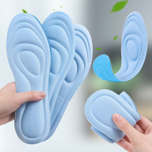5D Memory Foam Massage Sports Insoles Sole High Elastic Shock Absorption Shoe Pad Men Women Insole Sneakers Soft Cotton Corrective Shoe Pads