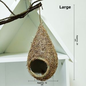 Handmade Bird Nest Decorative Woven Grass Outdoor Hanging Ornament Coconut Shell Swallows Nest Birdhouse Pet Supplies