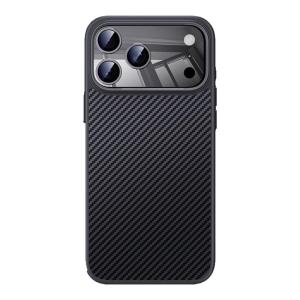 HANNUO | Ultra-thin Kevlar Anti-drop Strong Magnetic Carbon Fiber Full Coverage Phone Case Rotatable Stand iPhone 18 Promax Protection