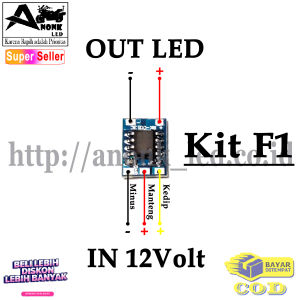 Kit Modul Strobo Mini F1 / Kit F1 / Pengedip Lampu Led / Modul Rem Kedip Strobo 12Volt