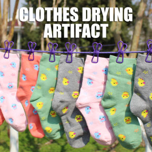 ราวตากผ้า12คลิปแบบพกพาสำหรับบ้านคลิปหนีบเสื้อผ้าเดินทางไม้หนีบสแตนเลสคลิปตะขอเสื้อ