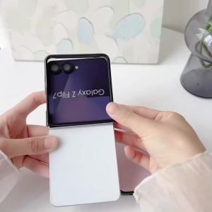szhaiyu | Luxury Leather Solid Matte Phone Case for Samsung Galaxy Z Flip 8 7 6 5 Flip8 Flip7 Flip6 Shockproof Cover with Hinge Protector