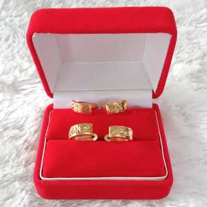 Anting Jepit Bangkok Ukir Perak 925 Sepuh Emas Kuning