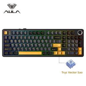 AULA | AULA F99PRO Bàn Phím Cơ Tùy Chỉnh Đèn Nền RGB Bluetooth Không dây/Chơi Game Hot Swap Cấu Trúc Đệm 100 Phím Cho PC/Laptop/Máy Tính Bảng