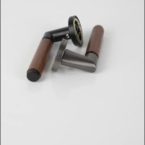 Viladepot Privacy Door Handle Walnut Handle Door Lock Hardware Door Lever Bedroom Bathroom Without Lock Cylinder