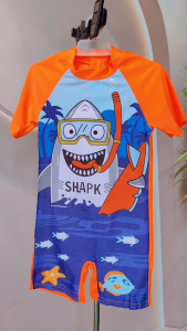 New Swimwear Rashguard for Boys 3-13 Years Old Quick Dry Short Sleeves One Piece Swimsuit for Kids Boys